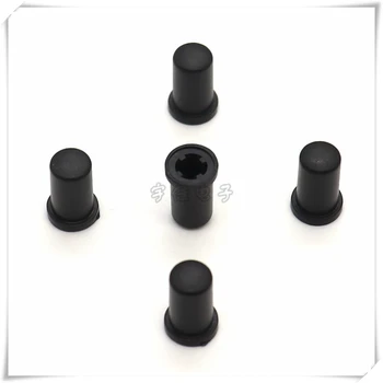 10 Töö 6 × 12mm must plastik lüliti nupuga kork, mis sobib ümmargune auk ja kandiline auk 3.2x3.2mm 2