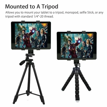 Universaalne Tahvelarvuti Tripod Mount Clamp Tripod Mount Omanik Hoidiku Klamber iPad, Galaxy Telefoni Klamber koos 1/4