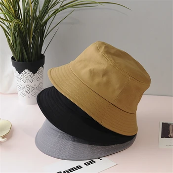 Uus Unisex Puuvill Kopp Mütsid Naiste Suvine Päevitus-Panama Müts Meeste Puhta Värvi Sunbonnet Fedoras Väljas Kalamees Müts Beach Ühise Põllumajanduspoliitika 2