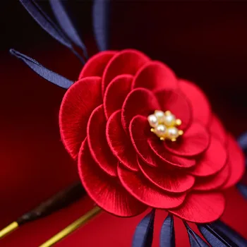 Camellia lill Zan klambri külge DIY seatud juuksed ornament koos traditsiooniliste rõivaste käsitöö algajatele classic 3