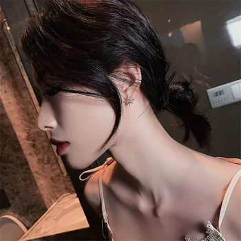 Korea Fashion Star Moon Kõrvarõngad Naistele Asümmeetriline, Kõrge Mõttes Kõrvarõngad Peen Kõrvarõngas 2021 Trend Ehted 3