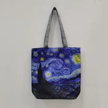 Van Gogh Õlimaal Kott Mood Reisikott Naiste Vaba Aja Veetmise Eco Shopping Kvaliteetne Kokkupandav Käekotid Blue Custom Muster 3