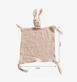 Rabbit Uus Sündinud Appease Rätik Puuvill Musliin Beebi Rinnatüki Täidisega Laps Sündis Turvalisuse Tekk Magab Cuddling Rätikuga Nägu Lapiga 3