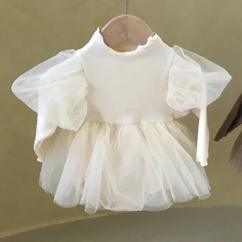Beebi Tüdruk Bodysuit Vastsündinud Printsess Baby Kleit Tüdruk 1. Sünnipäeva Pulm Imik, Beebi Tüdruku Riided Puuvillane Kleit Ristimiseks 3