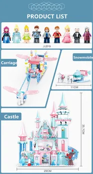 1314PCS Lumi Lossi Kuninganna Printsess Elsa Maagiline Ice Castle Tellised DIY Loomine ehitusplokid Sõbrad Tüdruk Mänguasjad 3