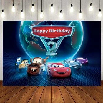Cartoon Vinüül Kohandatud Disney Cars Isiku Tausta Autode Poole Seina Kaunistused Riie Baby Shower Kids Sünnipäeva Teenetemärgi 3