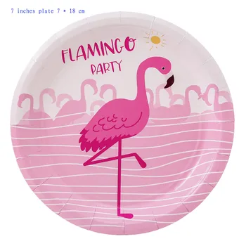 Roosa Flamingo Tüdruk sünnipäeva Teenetemärkide Ühekordsed Nõud Paber-Plater Cup Laudlina Tüdrukute Poole Asjade decor 3
