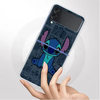 Stitch Stiilis Armas Case For Samsung Galaxy Z Flip 3 4 5G Läbipaistva Kõva mobiiltelefoni Kate ZFlip Selge PC Luksus Shell Coque 3