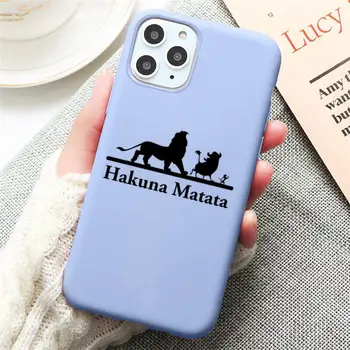 Hakuna Matata Lion King Telefon Case for iPhone 13 12 mini 11 Pro Max X-XR, XS 8 7 6s Pluss Kommid lilla Silikoonist kate 3