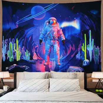 FFO Astronaut Välismaalase Tapestry Boho Hipi Fantaasia Ruumi Seina Seinavaibad Galaktika Planeedi Seina Art Esteetiline Dorm Teenetemärgi Vaip 3