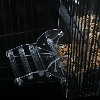 1tk Bird Feeder Lind Kodulindude Investor Automaatne Akrüül-Toidu Mahuti Papagoi Splash Proof Lindude Toitmine Seade Puuri Tarvikud 3