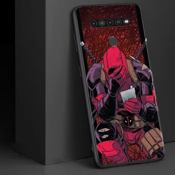 Marvel Deadpool Avengers Super Kangelaseks LG G8 G8S G8X v30 eluviis kodukinosüsteemid V30S V40 V50 V50S V60 Q60 ThinQ 5G Pehme TPU Silikoon Musta Telefoni Puhul 3