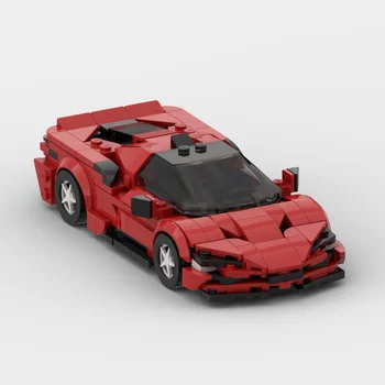 KES Ferraried SF90 sport auto racing Kiirus Meister Võidusõitja ehitusplokid Telliskivi Loominguline Garaaž Mänguasjad Poistele Kingitusi 3
