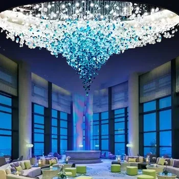 Kaasaegne Kivi Crystal LED-Lühter Eest elutuba Fuajees Suur Luksus Cristal Valgustusseadmete Siseruumides Home Decor Rippuvad Lambid 3