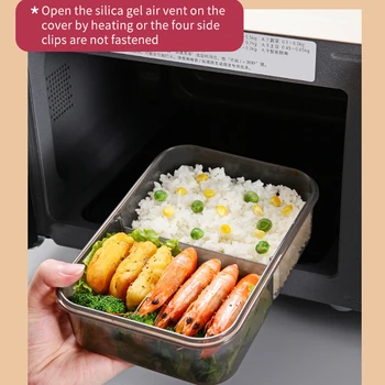 Bento Box Roostevabast Terasest Lunch Box Lapsele Lekkekindlad Microwavable Vältida Lõhn Kooli Bento Box Koos Kahvli, Lusika Bento Lõuna-Box 3