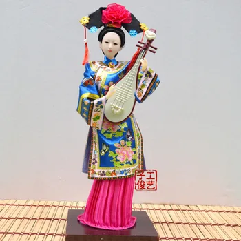 Hiina Stiilis Antiik Kleit Nukk, Mänguasi Qing Dünastia Printsess Beijing Palace Museum Gift Tuba Dekoratiiv Viimistlus Käsitöö 3