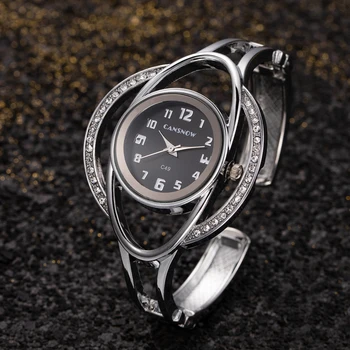 Luksuslik Naiste Käevõru Kellad Crystal Väike Ketas Mood Quartz Watch Kuld, Hõbe Kingitus Naistele Reloj Mujer 3