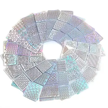24 Lehed Laser Nail Art Õõnes Kleebised Küünte Vinyls 3D pildiedastus Juhend Šabloon Set Korrapäratu Muster Segatud Kleebised 3