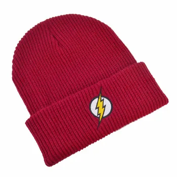 Cartoon tikandid Unisex Talvine Müts Skullies Beanie Kootud Mütsid Flash Kangelane Barry Allen Embroid Kudumise, Heegeldamise Elastsus Müts 3