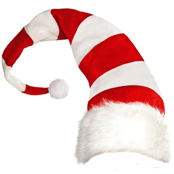 Jõulud Müts Triibuline Santa Hat Xmas Müts Jõulud Santa Hat Naljakas Pool Mütsi eest Unisex Täiskasvanute Uue Aasta Pidulik 3