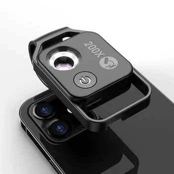 200X Suurendusega Mikroskoobi Objektiivi valgusdioodi Micro Tasku Makro Objektiivid ForIPhone ForSamsung Kõik Nutitelefonid Luup-Objektiivi 3