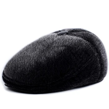 Uus mood meeste baretid paks, soe müts kõrva imitatsioon naarits juuksed barett talvel soe kõrva ühise põllumajanduspoliitika isa müts 4