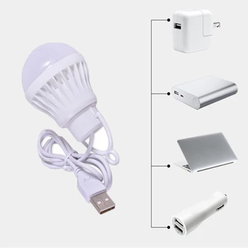 Öö Valguses USB LED Lamp Kaasaskantav LED Lamp 3W 5W 7W Pirn Väljas, Telkimine Valgus, 5V Lugemise Raamat Lamp energiasääst Avarii Lamp 4