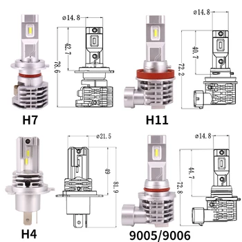 2TK Mini H4 H11 Led Lamp Auto 9005 9006 HB3 HB4 H27 880 udutule Pirnid M4 Led Vilkur 12V 3000K LED Vilkur Mootorratas 4