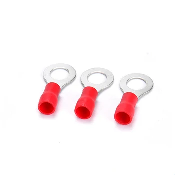 100TK/Pakk RV1.25-5 Punane Isoleeritud Press Ring Terminal Toitekaabli Pistik Juhe Vahemikus 0.5-1.5mm2 4