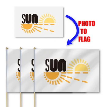 100tk Kohandatud Käsi Raputab Lipu Print Ostja Firma Logo või kujundus kohandada lipu plastikust lipuvarda 4