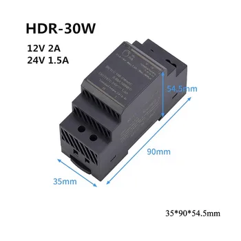 Ultra Slim Samm Kuju DIN Rail Toide 5V 12V 15V 24V 48V HDR-15 HDR-30 HDR-60 HDR-100 HDR-150 Slim LED Draiver 4