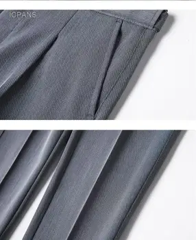Plisseeritud Ametliku Ülikond Püksid Meestele Pahkluu Pikkus Suvel Slim Fit Korea Kleit Püksid Meeste Vöö Äri Püksid Mees 2022 4
