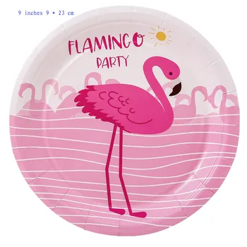 Roosa Flamingo Tüdruk sünnipäeva Teenetemärkide Ühekordsed Nõud Paber-Plater Cup Laudlina Tüdrukute Poole Asjade decor 4