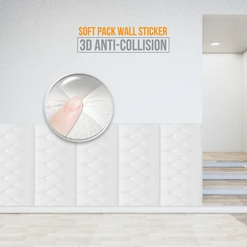 1tk 3D-Isekleepuv Pehme Kott Kokkupõrke-Voodi Kleebised Paksenenud Seina Kleebised DIY Tatami Esipaneel Magamistoaga Kodu Kaunistamiseks 4