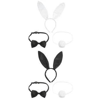 Bunny Tüdruk Kleit üles Kostüüm Tarvikud Küüliku Kõrvad Peapael Bowties Sabad Komplekti 4