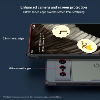 Luksus Kest Google Pixel 7 Pro Case TPU Akrüül Läbipaistev Raam Kirka Läbipaistva Objektiivi Täieliku Kaitse Tagasi Coque Pixel 4