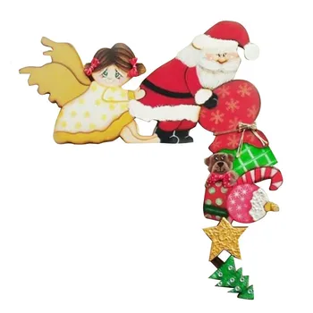 Santa Claus Ingel Põder Jõulud Ukse Raami Kaunistamiseks Puidust Xmas Ukse Nurgas Ornament Häid Jõule Decor Kodus Head Uut Aastat 4