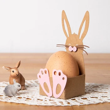 Tibu Bunny Easter Egg Omanik Lõikamine Sureb DIY Scrapbooking Küülik Muna Kast Sureb Reljeefse Dekoori Mall Surra Paber-Kaardid Foto 4