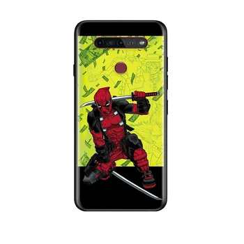 Marvel Deadpool Avengers Super Kangelaseks LG G8 G8S G8X v30 eluviis kodukinosüsteemid V30S V40 V50 V50S V60 Q60 ThinQ 5G Pehme TPU Silikoon Musta Telefoni Puhul 4
