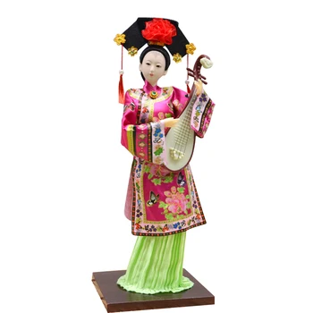 Hiina Stiilis Antiik Kleit Nukk, Mänguasi Qing Dünastia Printsess Beijing Palace Museum Gift Tuba Dekoratiiv Viimistlus Käsitöö 4