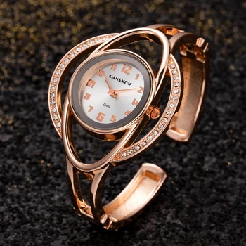 Luksuslik Naiste Käevõru Kellad Crystal Väike Ketas Mood Quartz Watch Kuld, Hõbe Kingitus Naistele Reloj Mujer 4