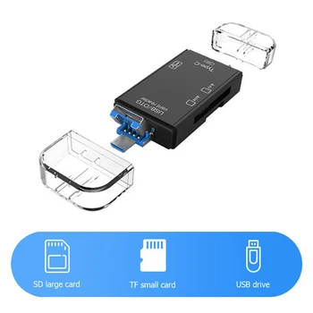 Tüüp C+Micro-USB+USB 3.0 1 OTG-Kaardi Lugeja kiire USB3.0 TF SD Adapter Mälukaardi Lugeja Android Telefon Sülearvuti 4