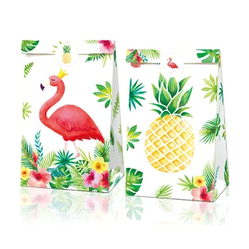 12tk Hawaii Pool Kingitused Candy Kotid Suvel Flamingo Pineapple Beach Party paberkotid Baby Shower Pakendamise Kotid, Osaline Viimistlus 4