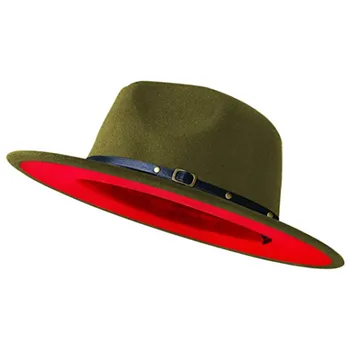 Lavendel lilla fedora müts kahe tooni vöö tarvikud Panama vildist müts daamid jazz müts kiriku müts meeste шляпа женская 4