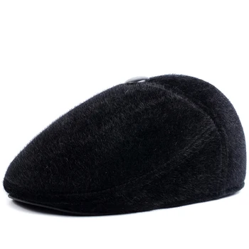 Uus mood meeste baretid paks, soe müts kõrva imitatsioon naarits juuksed barett talvel soe kõrva ühise põllumajanduspoliitika isa müts 5