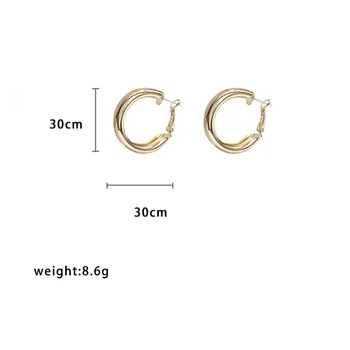 Minimalistlik Kulla Hõbeda värvi Metallist Suur Ring Geomeetriline Algul Suur Hoop Kõrvarõngad Naistele Tüdruk Pulmapidu Ehted серьги 5