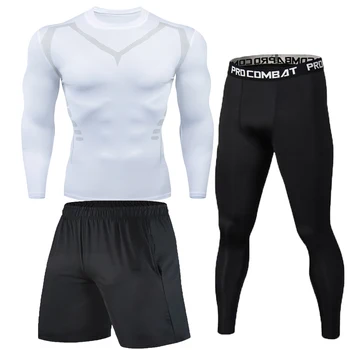 Meeste Spordi Ülikond MMA rashgard mees Kiire kuivamise Spordi-Compression Riided Fitness Training kit Termilise Aluspesu säärised 5