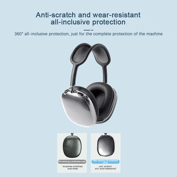 1Pair Pehme Suur Läbipaistev Kõrvaklapid Juhul kaitsvas Peakomplekt Kaas Anti-Scratch Õhu Kaunad Max Juhul Kaitsta Kest 5