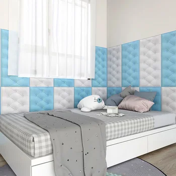 1tk 3D-Isekleepuv Pehme Kott Kokkupõrke-Voodi Kleebised Paksenenud Seina Kleebised DIY Tatami Esipaneel Magamistoaga Kodu Kaunistamiseks 5