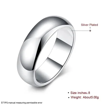 Hulgi-Kõrge Kvaliteediga 925 Sterling Hõbe Rõngad Mood Lihtne Ümmargune Ring Rõngad Naiste Poole Ehted Suurus 5 6 7 8 9 10 5